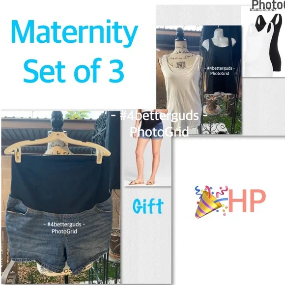 SET 3 Isabel Maternity Crossover Midi Short + Mama:Licious Organic Nell 2 Tanks - Picture 8 of 16